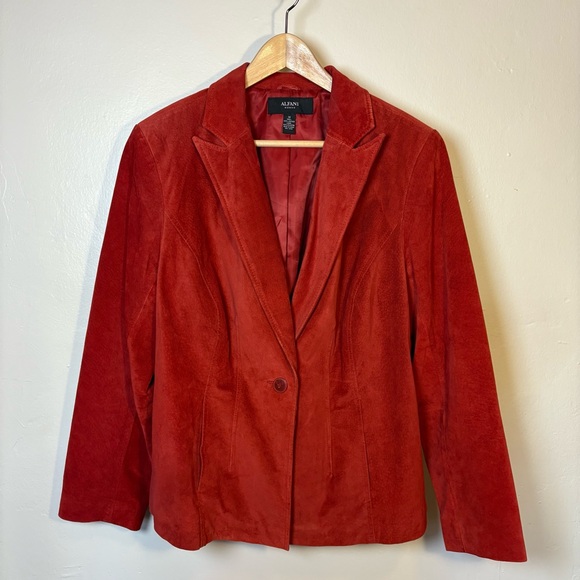 Alfani Jackets & Blazers - Red Suede Blazer Jacket Size 1X